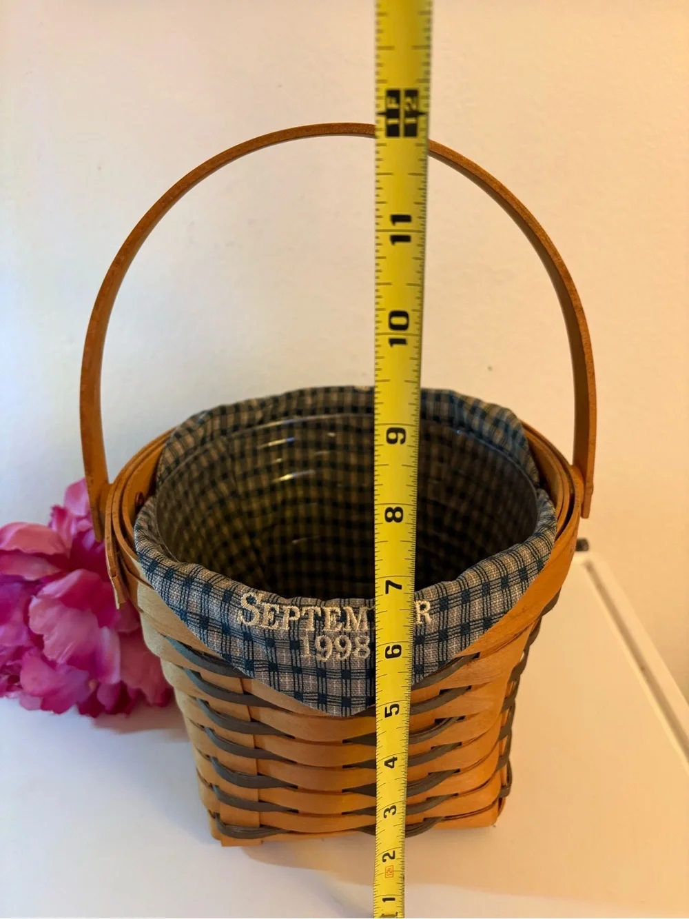 Vintage Longaberger 1998 Crawford Barn Homestead Basket, Liner & Protector